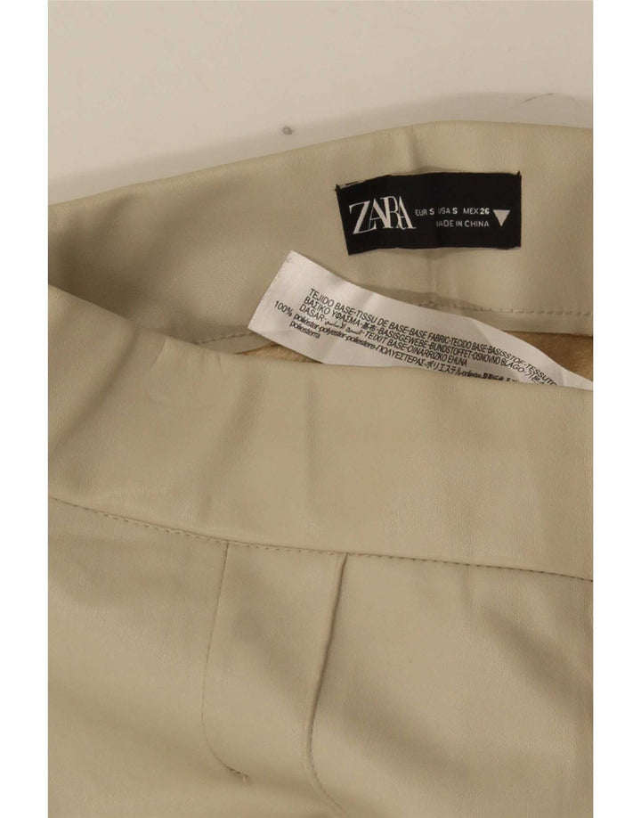 Zara Γυναικείο ίσιο casual παντελόνι Small W26 L26 Beige Polyester