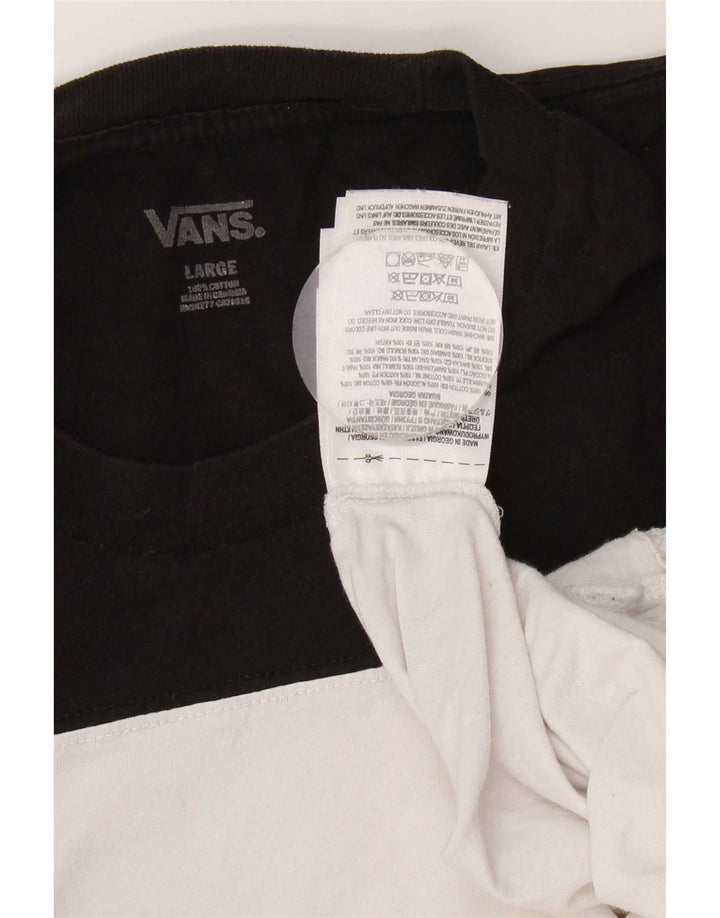 Ανδρικό T-Shirt Vans Top Large White Colourblock Βαμβακερό