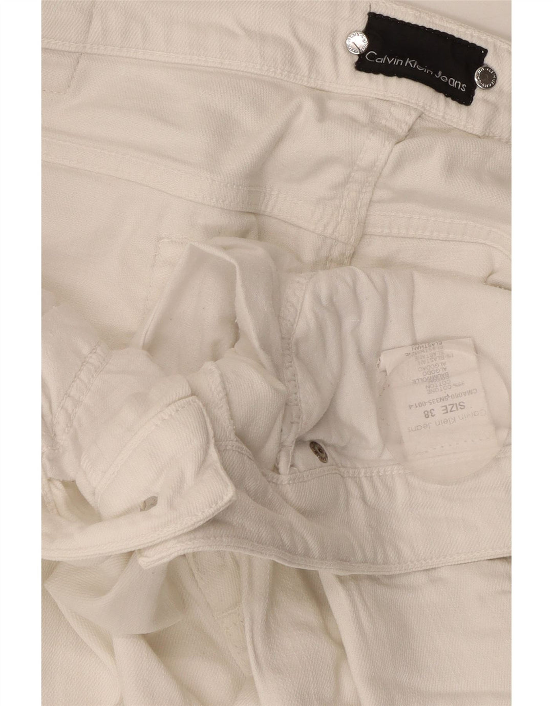 Ανδρικό τζιν ίσιο Calvin Klein W38 L30 Λευκό βαμβακερό