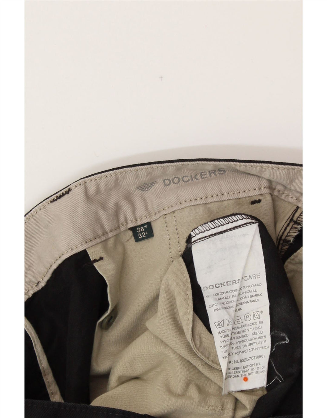 DOCKERS Ανδρικό ίσιο παντελόνι Chino W36 L32 Μαύρο βαμβακερό