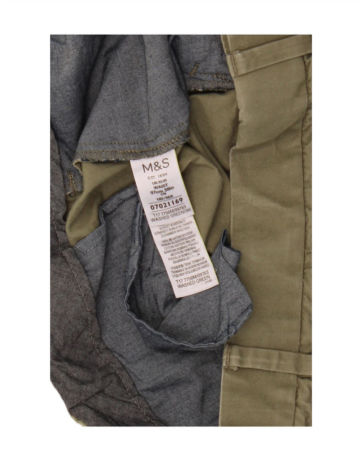 Ανδρικό σορτς Chino Marks & Spencer W38 XL Πράσινο βαμβακερό