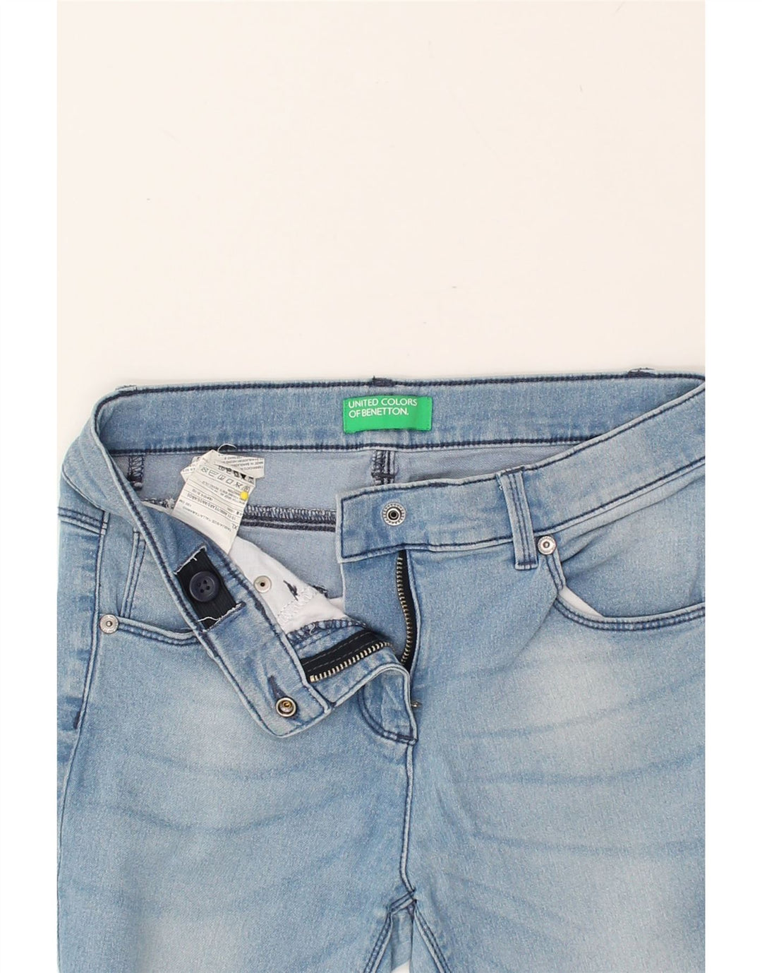 BENETTON Girls Skinny Jeans 10-11 Years XL W26 L26  Blue Cotton | Vintage Benetton | Thrift | Second-Hand Benetton | Used Clothing | Messina Hembry 