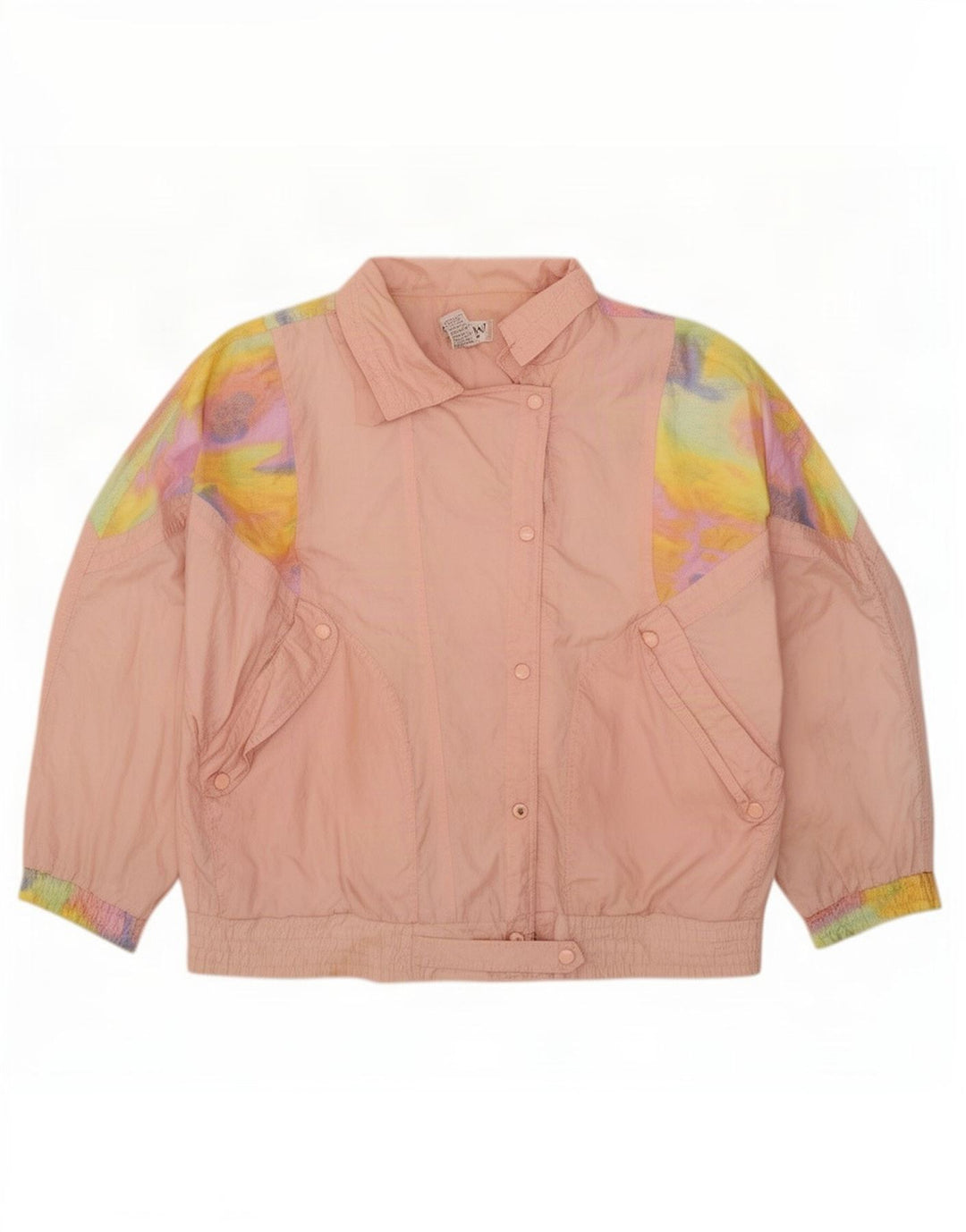 Lavon Γυναικεία φόρμα αφηρημένης σχεδίασης Top Jacket UK 16 Large Pink 80s