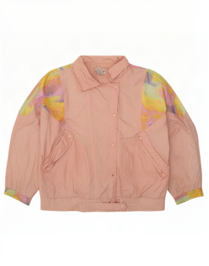 Lavon Γυναικεία φόρμα αφηρημένης σχεδίασης Top Jacket UK 16 Large Pink 80s