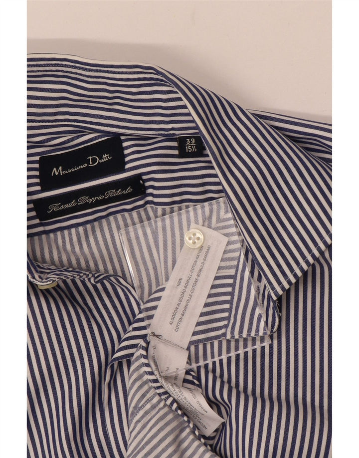 Ανδρικό επίσημο πουκάμισο Massimo Dutti 39 15 1/2 Medium Navy Blue ριγέ