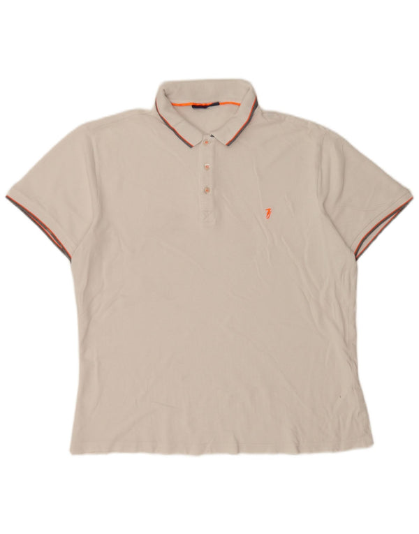 Trussardi Jeans Ανδρικό Πόλο Μπλουζάκι XL Λευκό