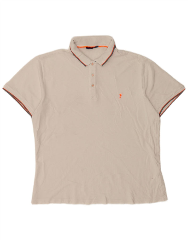 Trussardi Jeans Ανδρικό Πόλο Μπλουζάκι XL Λευκό