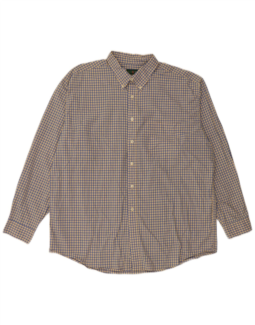 Ανδρικό πουκάμισο J. CREW XL Yellow Check Cotton