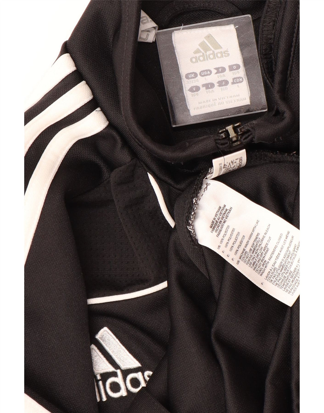 ADIDAS Boys Climalite Tracksuit Top Jacket 13-14 Years Black Polyester Vintage Adidas and Second-Hand Adidas from Messina Hembry 