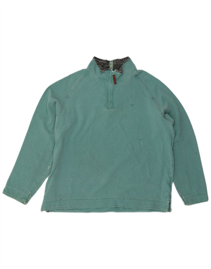 Ανδρικό φούτερ με λαιμόκοψη με φερμουάρ Face Jumper XL Τυρκουάζ βαμβακερό