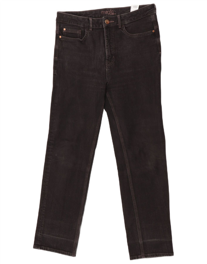 Marks & Spencer Γυναικεία ίσια τζιν UK 12 Medium W32 L27 Μαύρο βαμβακερό
