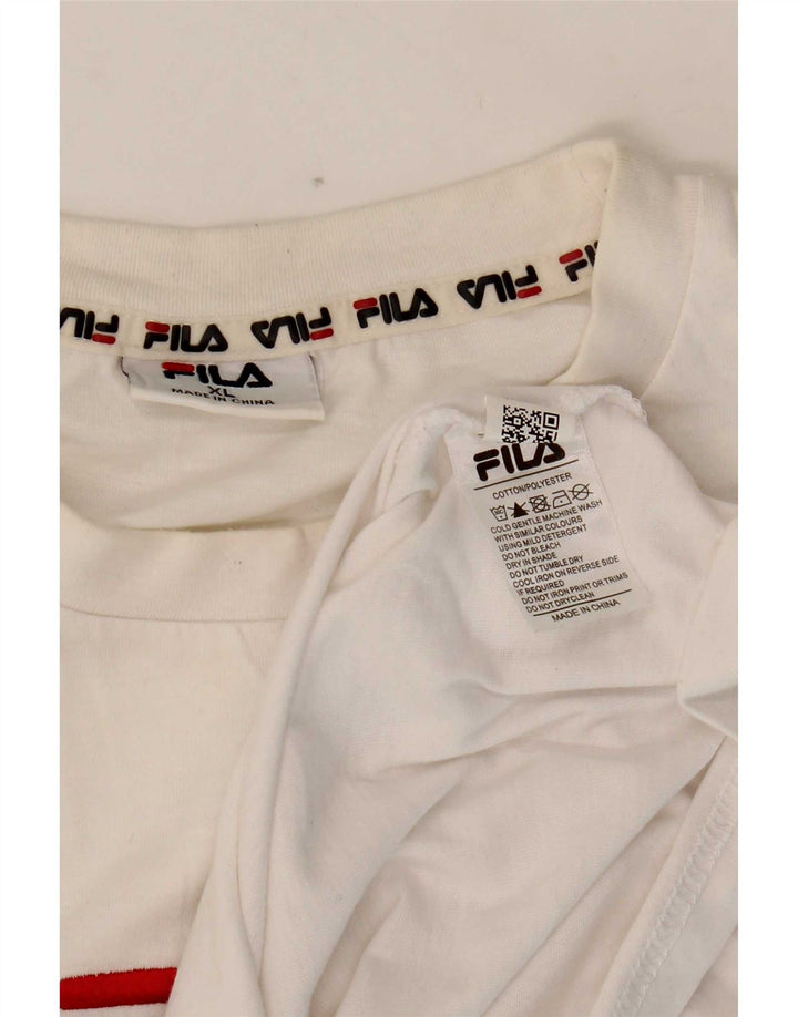 Ανδρικό γραφικό T-Shirt Fila Top XL Λευκό βαμβακερό