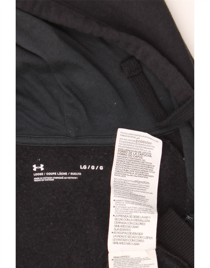 Under Armour Ανδρικό πουλόβερ με φερμουάρ με κουκούλα μεγάλο μαύρο βαμβακερό