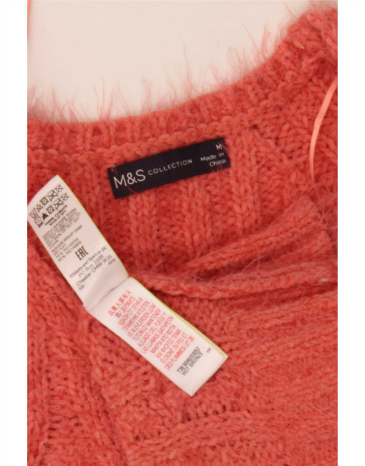 Marks & Spencer Γυναικείο πουλόβερ με λαιμόκοψη με V λαιμόκοψη UK 12 Μεσαίο ροζ πολυεστέρα