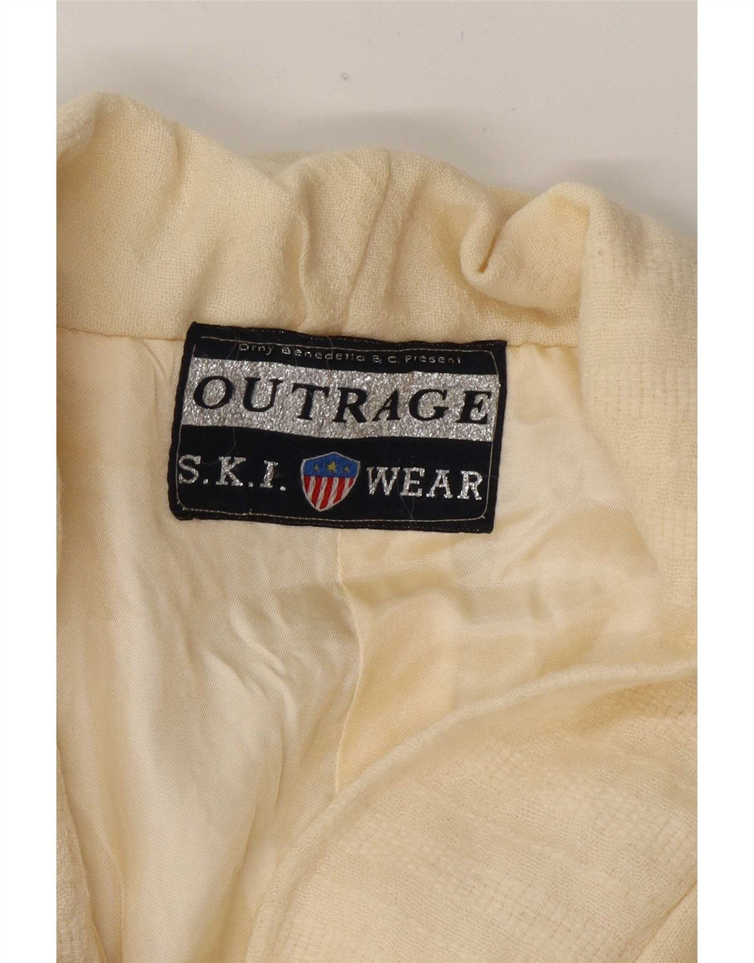 Μπουφάν μπλέιζερ με πλεκτό σκι Outrage UK 14 Medium Off White Colourblock