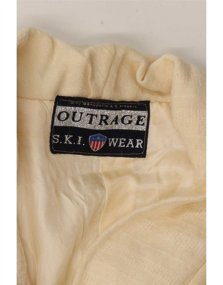 Μπουφάν μπλέιζερ με πλεκτό σκι Outrage UK 14 Medium Off White Colourblock