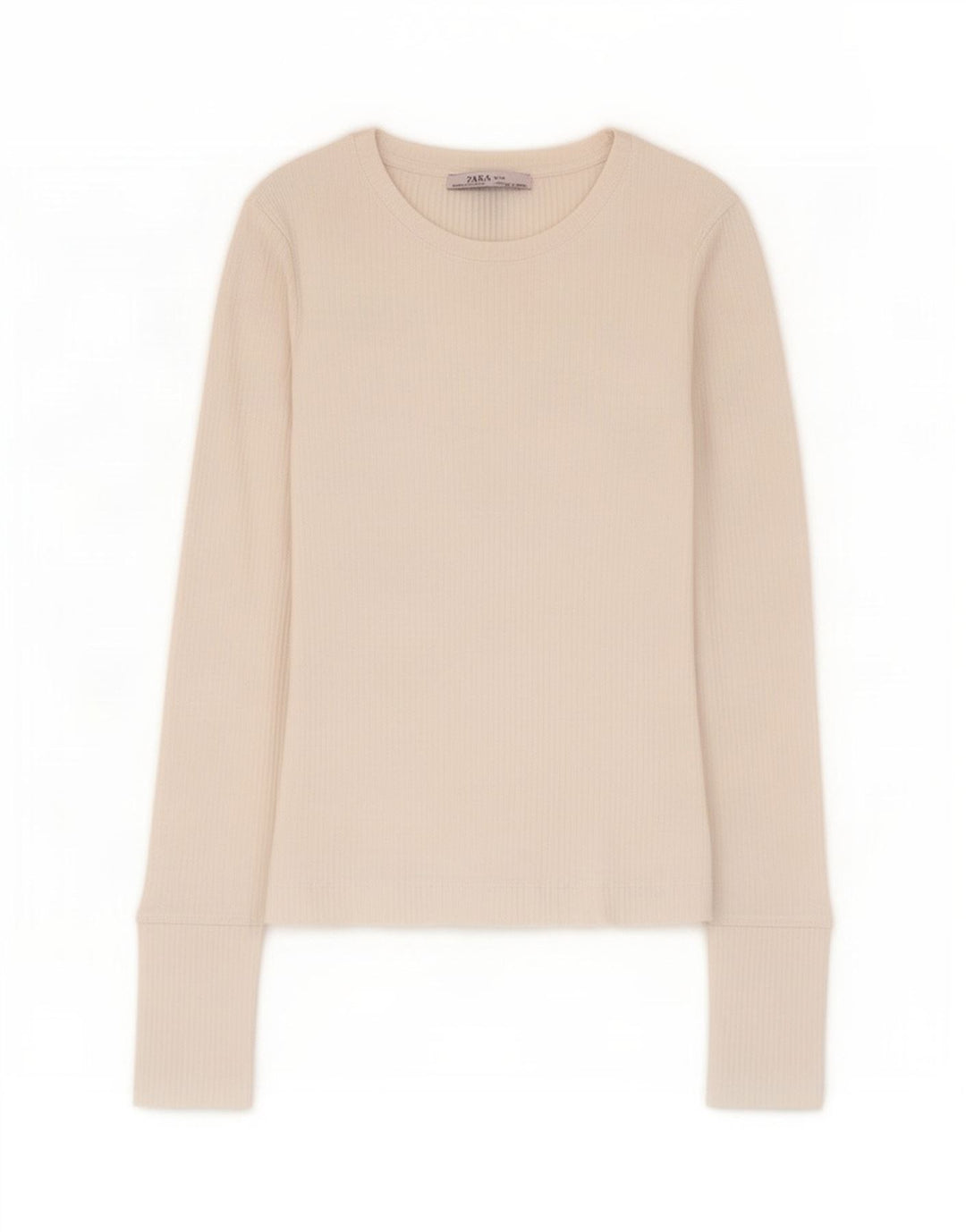 Zara Γυναικείο Crop Top Μακρυμάνικο UK 8 Small White
