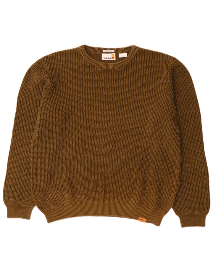 Ανδρικό πουλόβερ Timberland Crew Neck Jumper Μεγάλο χακί βαμβακερό