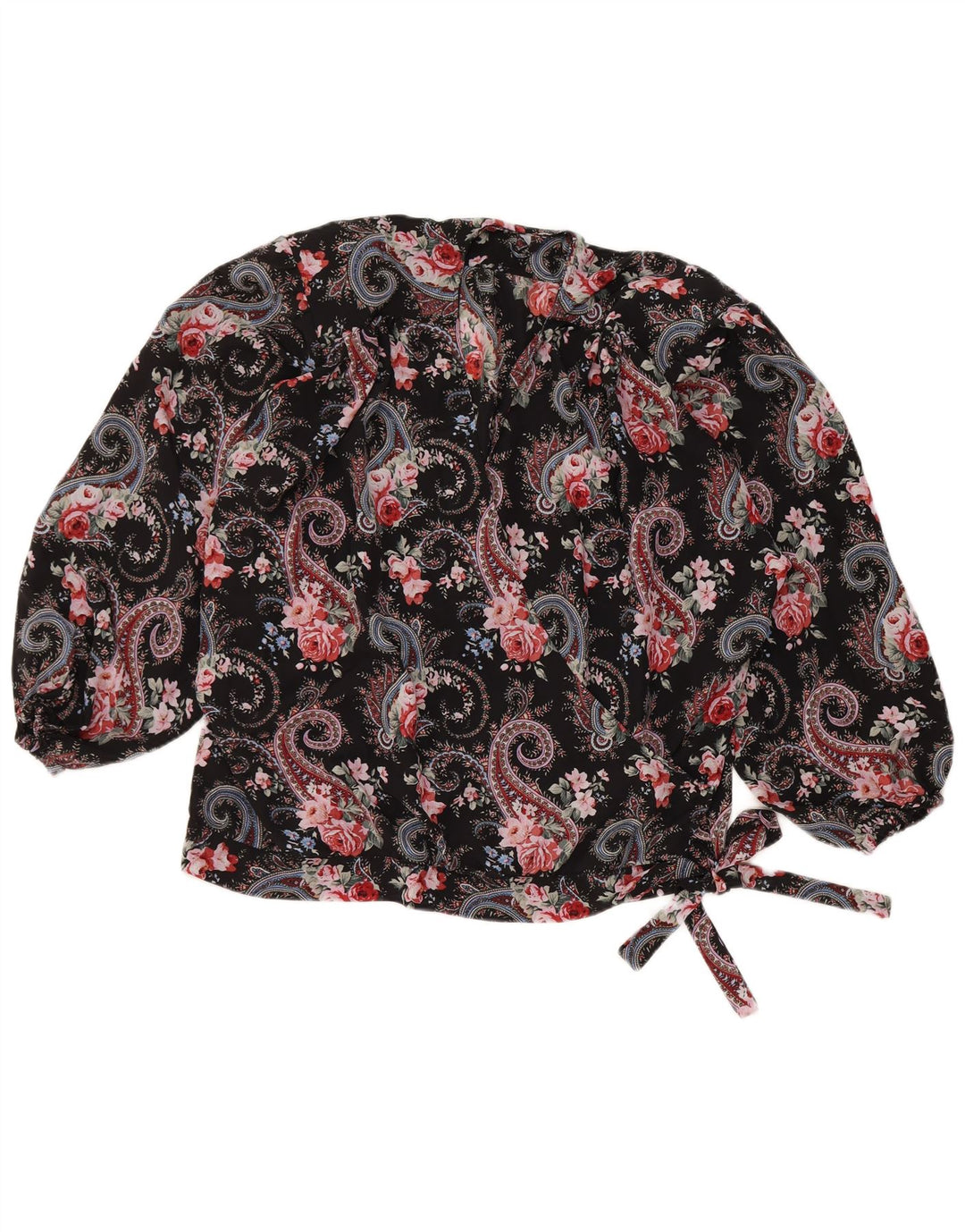 Vintage γυναικεία μπλούζα τοπ IT 50 XL Black Paisley