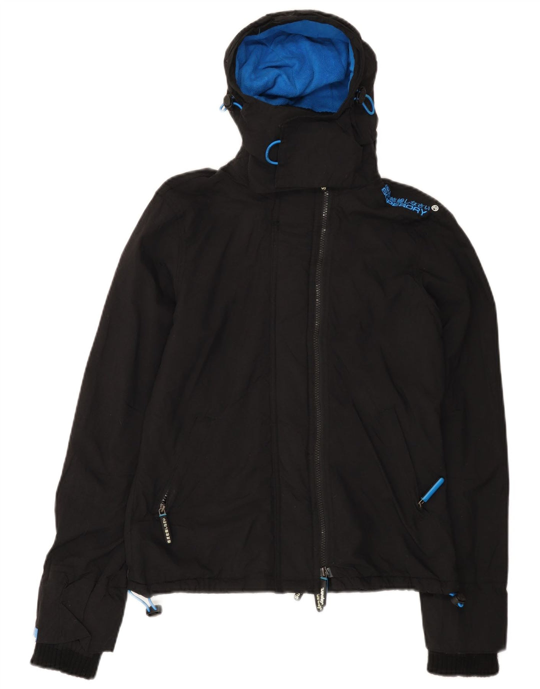 Ανδρικό μπουφάν SUPERDRY Windcheater με κουκούλα αντιανεμικό UK 36 Small Black