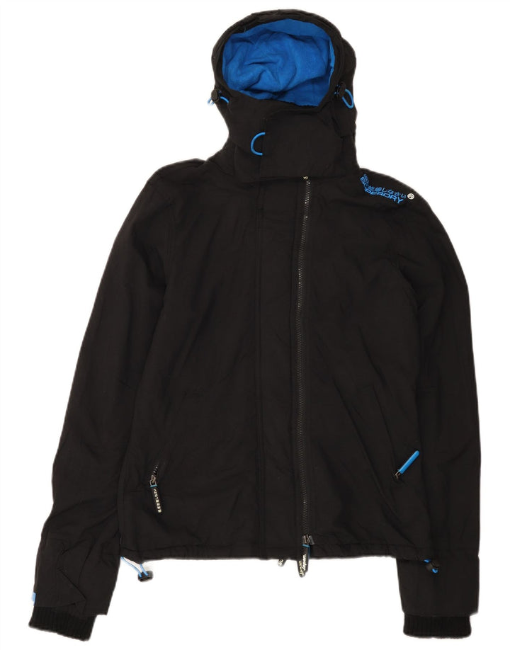 Ανδρικό μπουφάν SUPERDRY Windcheater με κουκούλα αντιανεμικό UK 36 Small Black