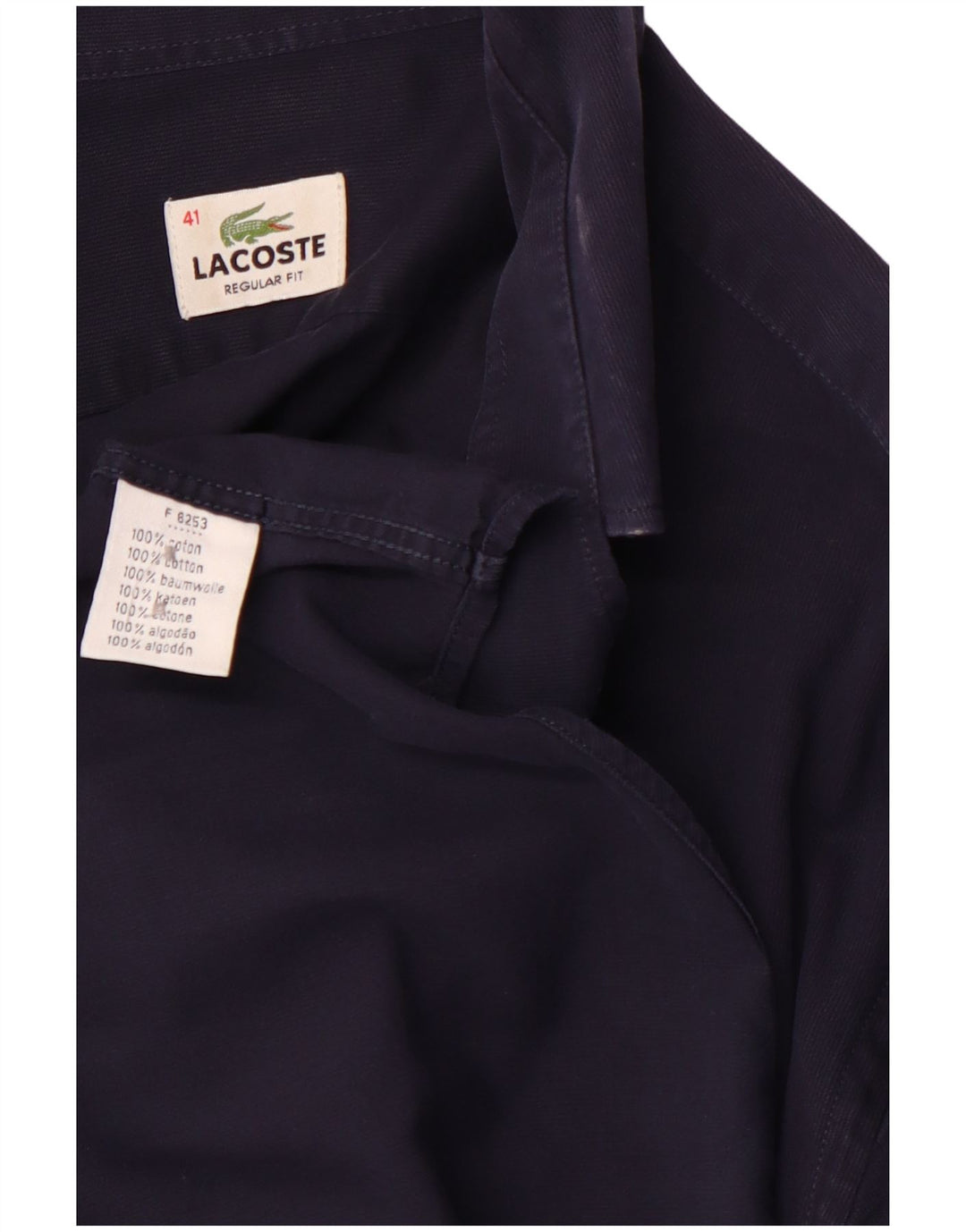 Ανδρικό πουκάμισο LACOSTE Regular Fit Μέγεθος 41 Medium Navy Blue βαμβακερό