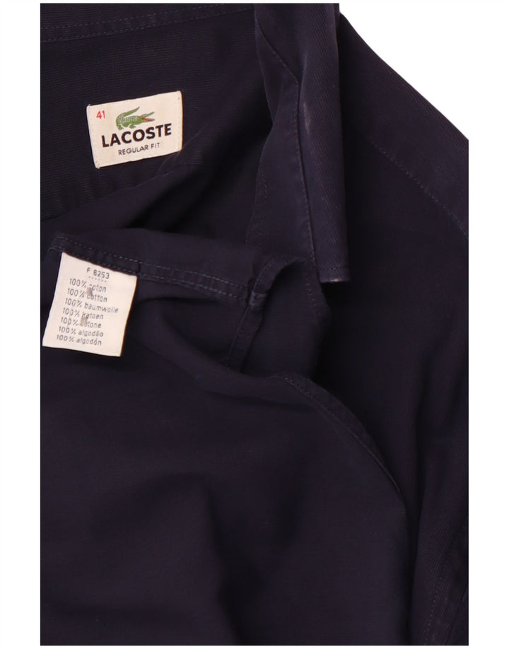 Ανδρικό πουκάμισο LACOSTE Regular Fit Μέγεθος 41 Medium Navy Blue βαμβακερό