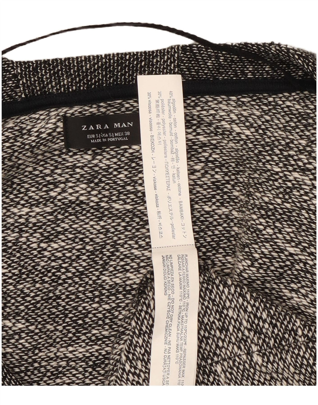 Ανδρικό πουλόβερ Zara Ζακέτα από βαμβακερό μαύρο χρώμα