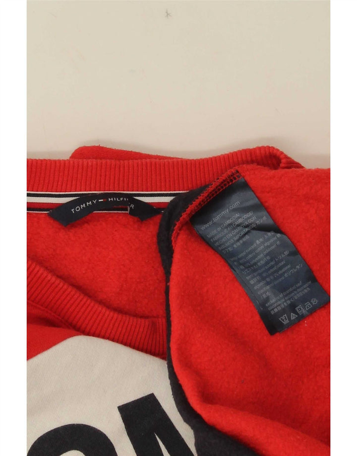 Γυναικεία φούτερ Tommy Hilfiger Jumper UK 14 Medium Red Colourblock