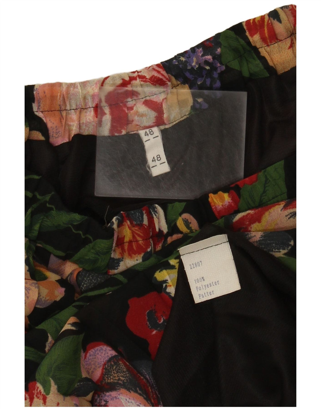 Vintage γυναικεία πλισέ φούστα IT 48 XL W38 Πολύχρωμος Floral Polyester