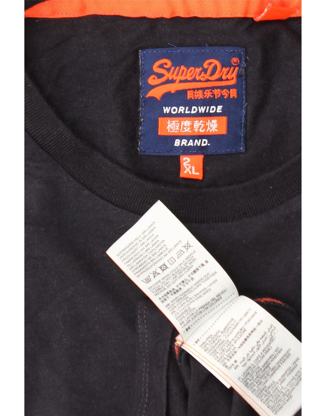 Ανδρικό T-Shirt SUPERDRY Top 2XL Navy Blue Cotton