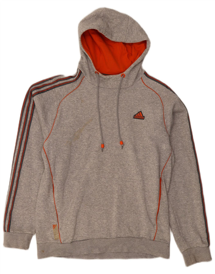 Adidas Ανδρικό Hoodie Jumper Μεσαίο γκρι βαμβακερό