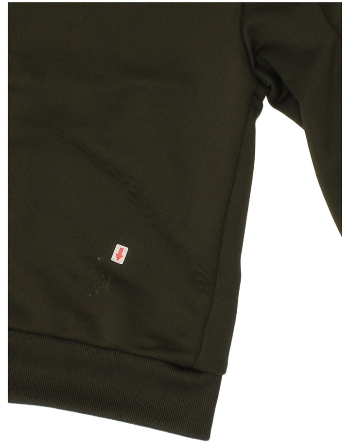 Γραφικό φούτερ Adidas Boys με φερμουάρ με λαιμόκοψη 7-8 ετών πράσινο πολυεστέρα