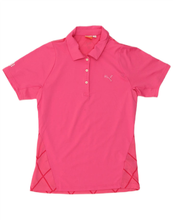 Γυναικείο πουκάμισο πόλο PUMA UK 12 Medium Pink Geometric Polyester