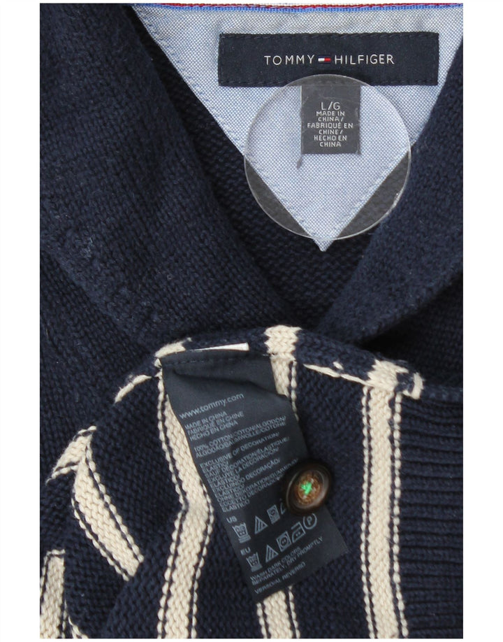 Πουλόβερ Tommy Hilfiger Ανδρικό Σάλι Λαιμόκοψη Μεγάλο Μπλε Μπλε Ριγέ