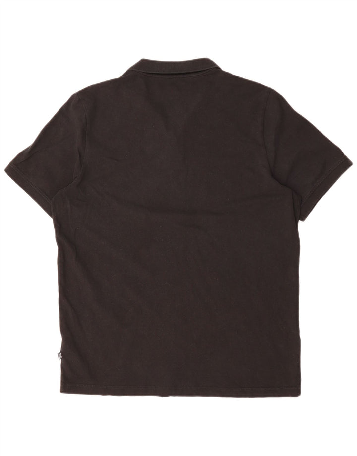 Ανδρικό μπλουζάκι πόλο PUMA μεγάλο μαύρο βαμβακερό