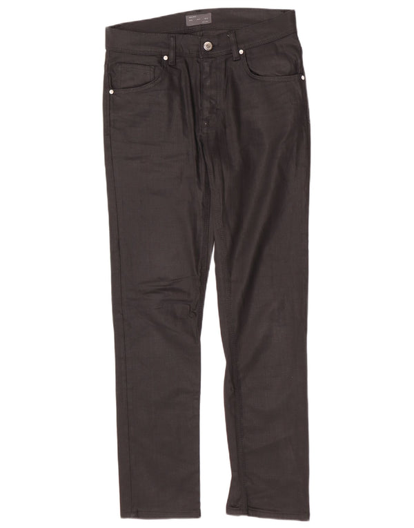 Zara Ανδρικό Slim Casual Παντελόνι EU 38 Small W30 L30 Μαύρο βαμβακερό
