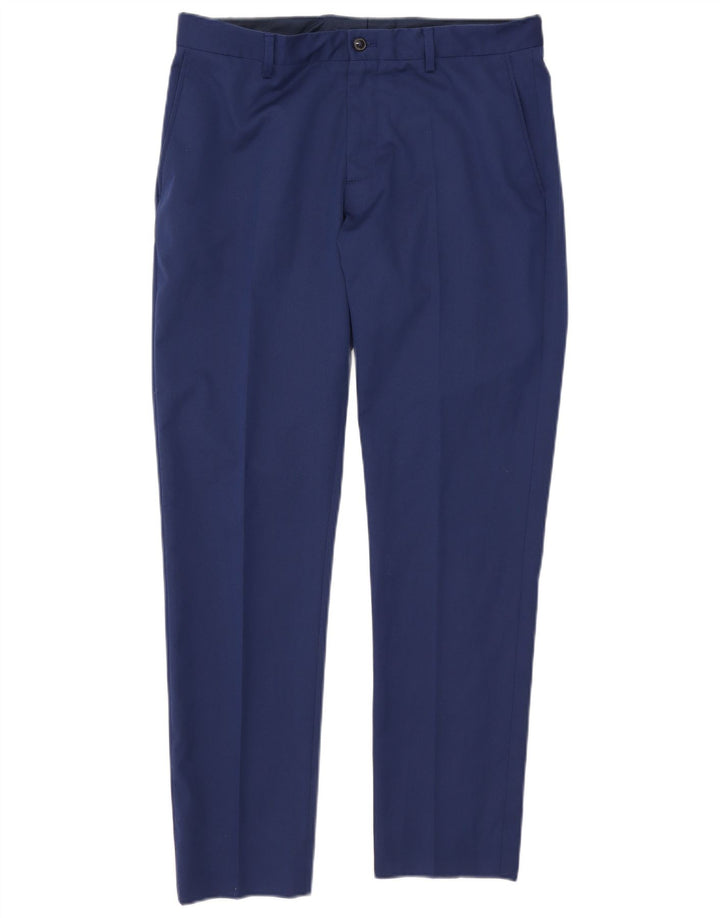 Zara Ανδρικό Slim παντελόνι Chino EU 42 Large W32 L30 Blue Polyester
