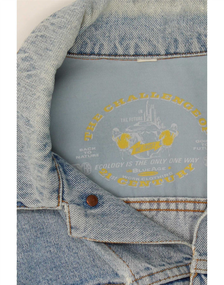 Vintage γυναικείο τζιν μπουφάν UK 16 Large Blue