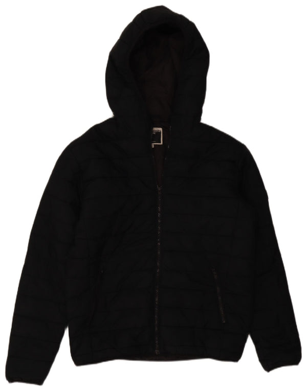 Jack & Jones Ανδρικό μπουφάν με κουκούλα UK 40 μεγάλο μαύρο πολυεστέρα