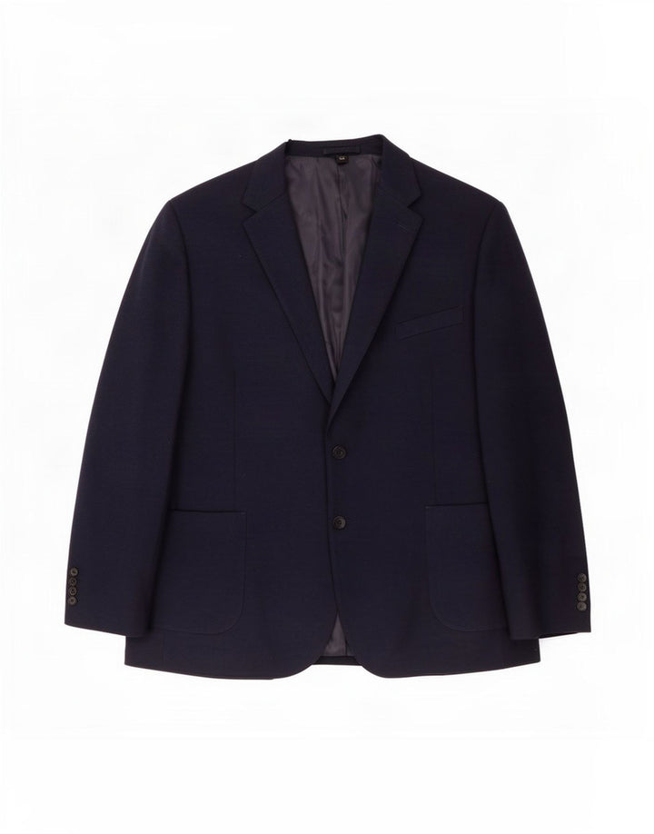 Marks & Spencer Ανδρικό μπλέιζερ με 2 κουμπιά μπουφάν UK 50 5XL Navy Blue Polyamide