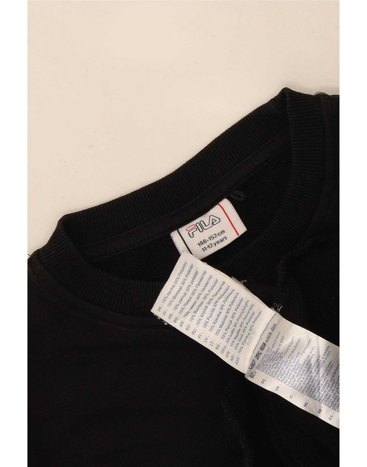 Fila Boys Φούτερ Jumper 11-12 ετών Μαύρο Βαμβακερό
