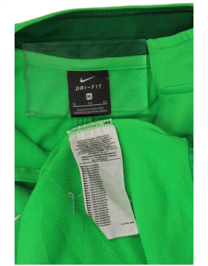 NIKE Ανδρική φόρμα πουλόβερ με φερμουάρ Dri Fit Top XL Green Colourblock