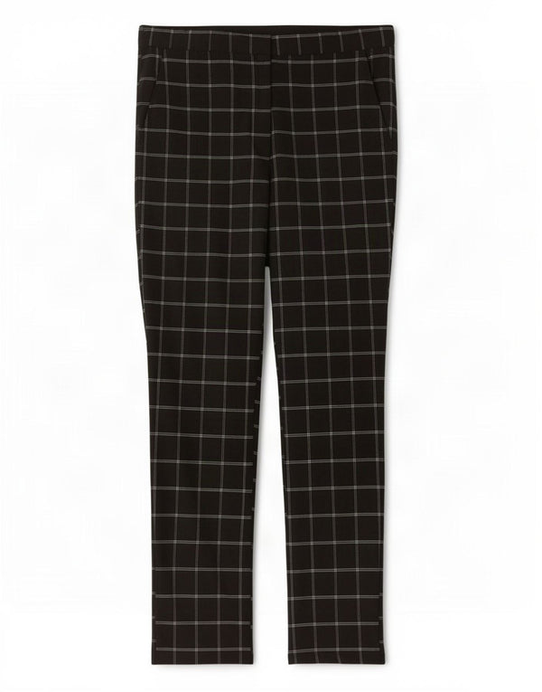 Zara Γυναικείο Skinny Παντελόνι 2XL W40 L27 Black Check Viscose