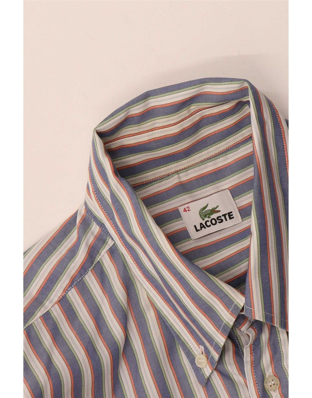 Ανδρικό πουκάμισο Lacoste 42 μεγάλο γκρι ριγέ
