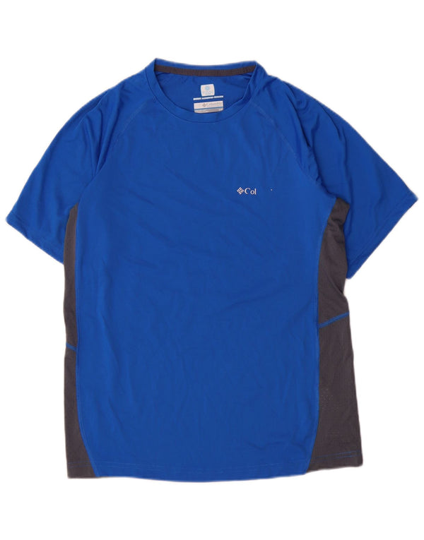 Columbia Ανδρικό T-Shirt Omni-Freeze Zero Top Small Blue Colourblock Πολυεστέρας