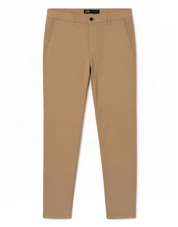 Zara Ανδρικό Skinny παντελόνι Chino EU 42 Large W32 L29 Μπεζ βαμβακερό