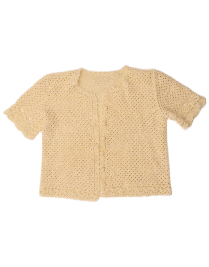 Γυναικείο πουλόβερ με κοντό μανίκι VINTAGE UK 14 Medium Off White