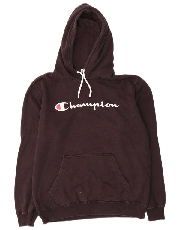 Champion Mens Graphic Regular Fit Jumper με κουκούλα μεγάλο μαύρο βαμβακερό