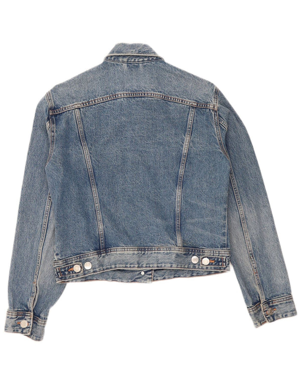 Zara Womens Oversized Denim Jacket UK 10 Small Blue Cotton